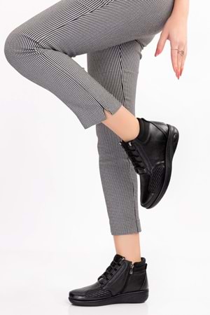 Gondol Hakiki Deri Anatomik Taban Kemik Çıkıntısına Özel Bot at.1454 - Siyah - 40