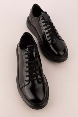 Gondol Içi Dışı Hakiki Deri Günlük Rahat Ayakkabı mals.352 - siyah rugan - 39