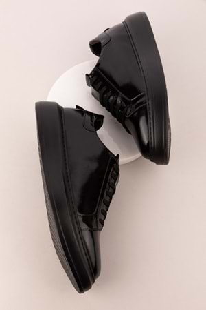 Gondol Içi Dışı Hakiki Deri Günlük Rahat Ayakkabı mals.352 - siyah rugan - 39