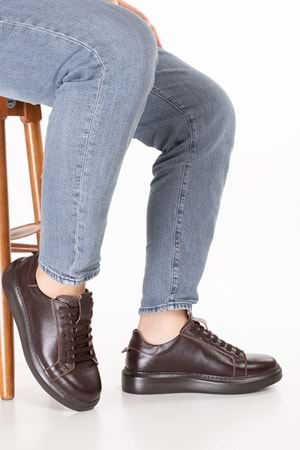 Gondol Içi Dışı Hakiki Deri Günlük Rahat Ayakkabı mals.352 - Kahverengi - 42