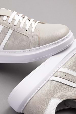 Gondol Içi Dışı Hakiki Deri Günlük Rahat Ayakkabı mals.353 - Gri - 43