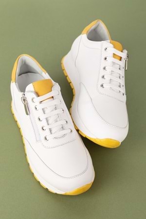 Gondol Içi Dışı Hakiki Deri Anatomik Taban Spor Ayakkabı gnd.67117 - Beyaz S.T - 40