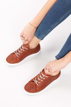 Gondol Kadın Hakiki Deri Günlük Rahat Ayakkabı gnd.108 - Fındık - 36