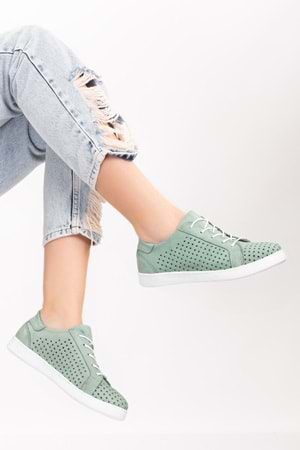 Gondol Kadın Hakiki Deri Günlük Rahat Ayakkabı gnd.108 - Mint - 36