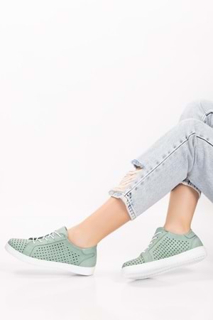 Gondol Kadın Hakiki Deri Günlük Rahat Ayakkabı gnd.108 - Mint - 36