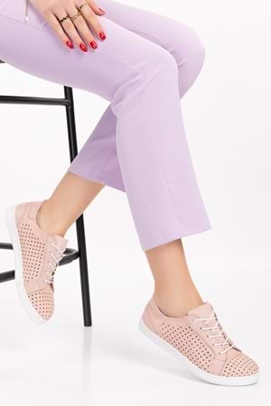 Gondol Kadın Hakiki Deri Günlük Rahat Ayakkabı gnd.108 - Pudra - 36