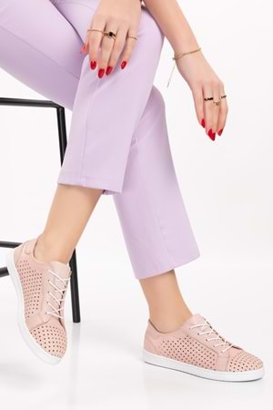 Gondol Kadın Hakiki Deri Günlük Rahat Ayakkabı gnd.108 - Pudra - 36