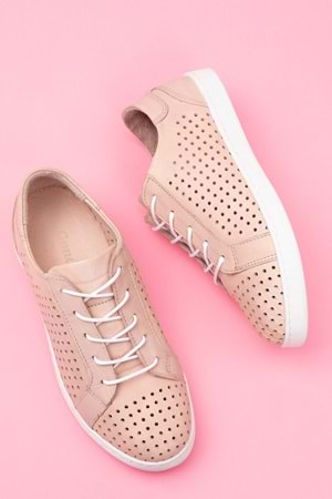 Gondol Kadın Hakiki Deri Günlük Rahat Ayakkabı gnd.108 - Pudra - 36