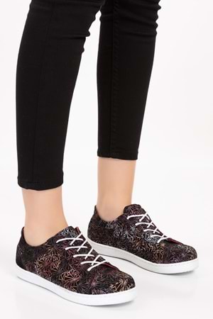 Gondol Kadın Hakiki Deri Desen Detaylı Günlük Rahat Ayakkabı gnd.109 - Havai - 40