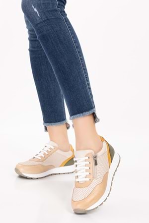 Gondol Içi Dışı Hakiki Deri Anatomik Taban Spor Ayakkabı gnd.20578 - Bej - 41