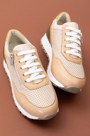 Gondol Içi Dışı Hakiki Deri Anatomik Taban Spor Ayakkabı gnd.20578 - Bej - 41