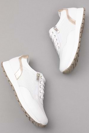 Gondol Içi Dışı Hakiki Deri Anatomik Taban Spor Ayakkabı gnd.20578 - Beyaz - 36