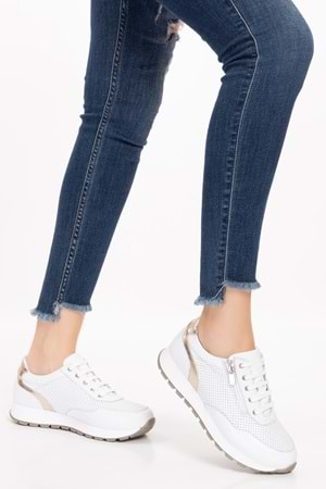 Gondol Içi Dışı Hakiki Deri Anatomik Taban Spor Ayakkabı gnd.20578 - Beyaz - 36