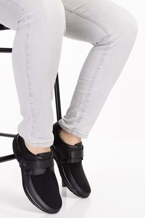 Gondol Erkek Hakiki Deri Şiş ve Diyabet Hastalarına Özel Rahat Ayakkabı af.1952 - Siyah - 43