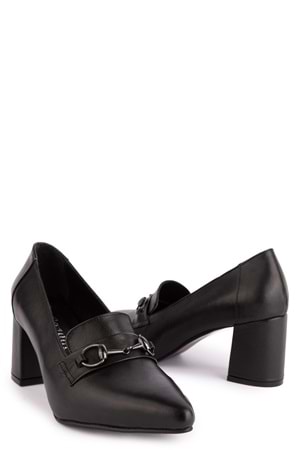 Gondol Kadın Hakiki Deri Klasik Topuklu Toka Detaylı Ayakkabı şhn.956 - Siyah - 36