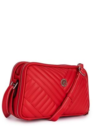 Gondol Kadın Günlük Çapraz Omuz Çantası gp.1327 - Kırmızı Kapitone