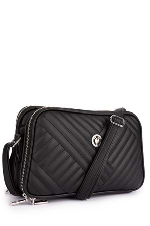 Gondol Kadın Günlük Çapraz Omuz Çantası gp.1327 - Siyah Kapitone