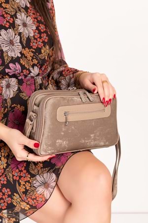 Gondol Kadın Günlük Çapraz Omuz Çantası gp.1327 - Vizon - TEK EBAT