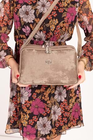 Gondol Kadın Günlük Çapraz Omuz Çantası gp.1327 - Vizon - TEK EBAT