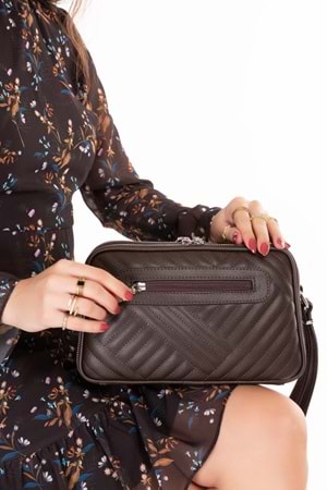 Gondol Kadın Günlük Çapraz Omuz Çantası gp.1327 - Kahve Kapitone - TEK EBAT