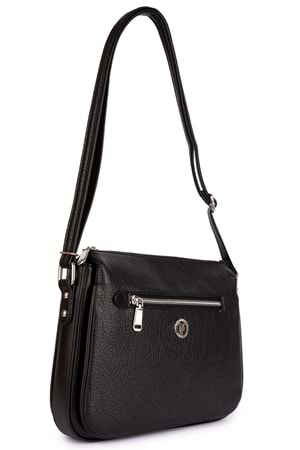 Gondol Kadın Günlük Çapraz Omuz Çantası gp.1420 - Siyah Flötr