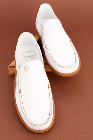 Gondol Içi Dışı Hakiki Deri Hafif Günlük Rahat Ayakkabı src.830 - Beyaz - 40
