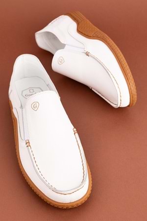 Gondol Içi Dışı Hakiki Deri Hafif Günlük Rahat Ayakkabı src.830 - Beyaz - 40