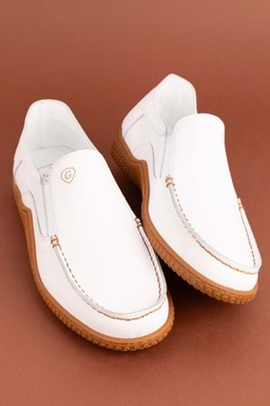 Gondol Içi Dışı Hakiki Deri Hafif Günlük Rahat Ayakkabı src.830 - Beyaz - 40