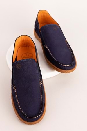 Gondol Içi Dışı Hakiki Deri Hafif Günlük Rahat Ayakkabı src.830 - Lacivert - 40