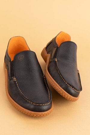 Gondol Içi Dışı Hakiki Deri Hafif Günlük Rahat Ayakkabı src.830 - Siyah - 40