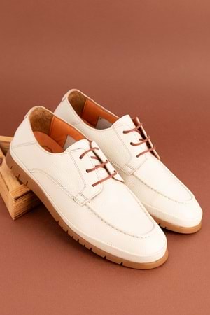 Gondol Içi Dışı Hakiki Deri Hafif Günlük Rahat Ayakkabı src.808 - Bej - 40