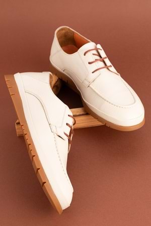 Gondol Içi Dışı Hakiki Deri Hafif Günlük Rahat Ayakkabı src.808 - Bej - 40