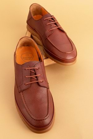 Gondol Içi Dışı Hakiki Deri Hafif Günlük Rahat Ayakkabı src.808 - Kahverengi - 40