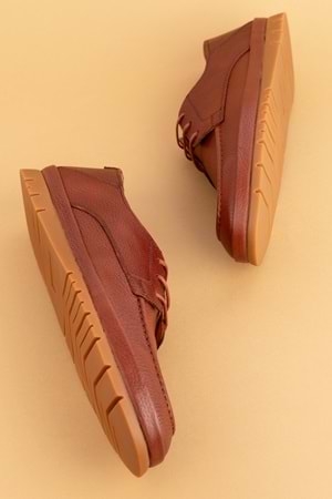 Gondol Içi Dışı Hakiki Deri Hafif Günlük Rahat Ayakkabı src.808 - Kahverengi - 40