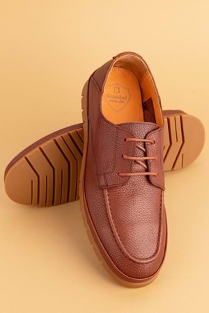 Gondol Içi Dışı Hakiki Deri Hafif Günlük Rahat Ayakkabı src.808 - Kahverengi - 40