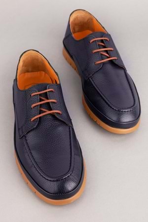 Gondol Içi Dışı Hakiki Deri Hafif Günlük Rahat Ayakkabı src.808 - Lacivert - 40