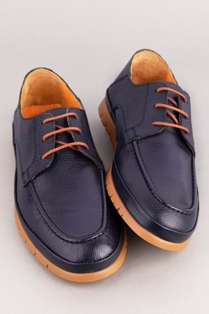 Gondol Içi Dışı Hakiki Deri Hafif Günlük Rahat Ayakkabı src.808 - Lacivert - 40