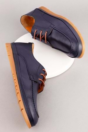 Gondol Içi Dışı Hakiki Deri Hafif Günlük Rahat Ayakkabı src.808 - Lacivert - 40