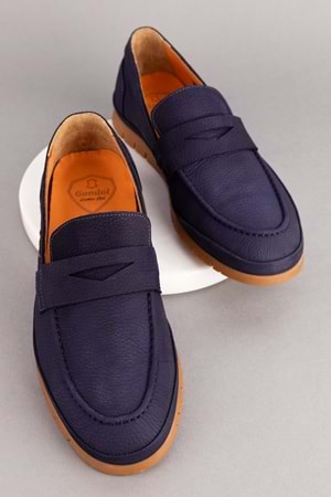 Gondol Içi Dışı Hakiki Deri Hafif Günlük Rahat Ayakkabı src.807 - Lacivert - 40