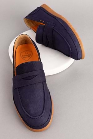 Gondol Içi Dışı Hakiki Deri Hafif Günlük Rahat Ayakkabı src.807 - Lacivert - 40