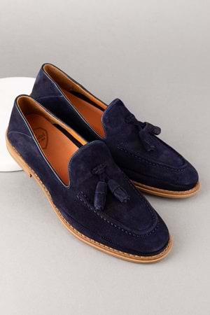 Gondol Içi Dışı Hakiki Deri Hafif Günlük Rahat Ayakkabı src.851 - Lacivert Süet - 42