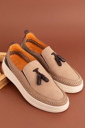 Gondol Içi Dışı Hakiki Deri Hafif Günlük Rahat Ayakkabı src.322 - Kum - 40