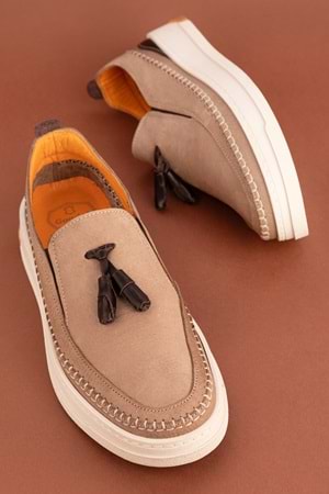 Gondol Içi Dışı Hakiki Deri Hafif Günlük Rahat Ayakkabı src.322 - Kum - 40