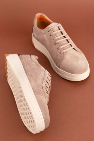 Gondol Içi Dışı Hakiki Deri Günlük Rahat Ayakkabı src.490 - Gri Süet - 43