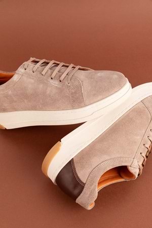 Gondol Içi Dışı Hakiki Deri Günlük Rahat Ayakkabı src.490 - Gri Süet - 43