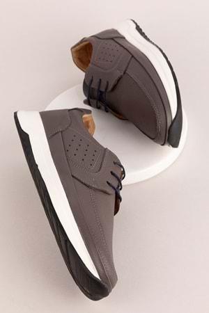 Gondol Içi Dışı Hakiki Deri Günlük Rahat Hafif Ayakkabı src.455 - Gri - 43