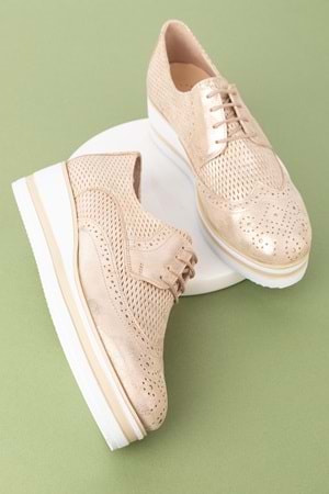 Gondol Kadın Hakiki Deri Anatomik Taban Günlük Ayakkabı ell.6293 - Gold - 41