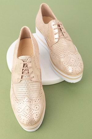 Gondol Kadın Hakiki Deri Anatomik Taban Günlük Ayakkabı ell.6293 - Gold - 41