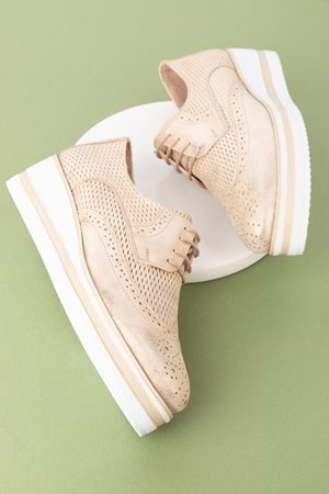 Gondol Kadın Hakiki Deri Anatomik Taban Günlük Ayakkabı ell.6293 - Gold - 41