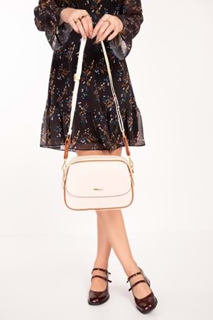 Gondol Kadın Çift Bölmeli Şık Günlük Çanta ald.1407 - Bej